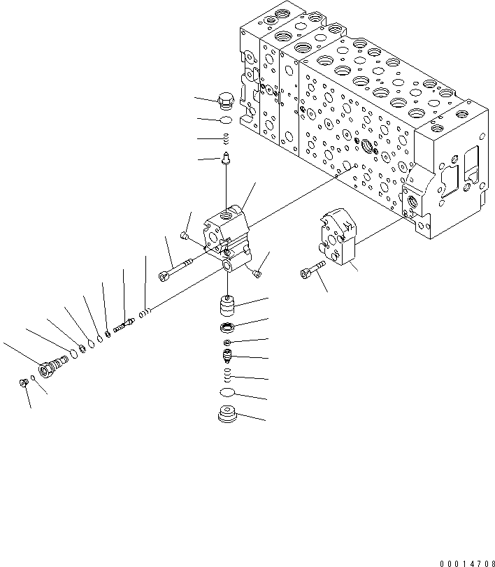 Komatsu parts book diagram for PC400LC-7-M1 S/N 50001-UP: MAIN VALVE (2-ACTUATOR) (16/23)