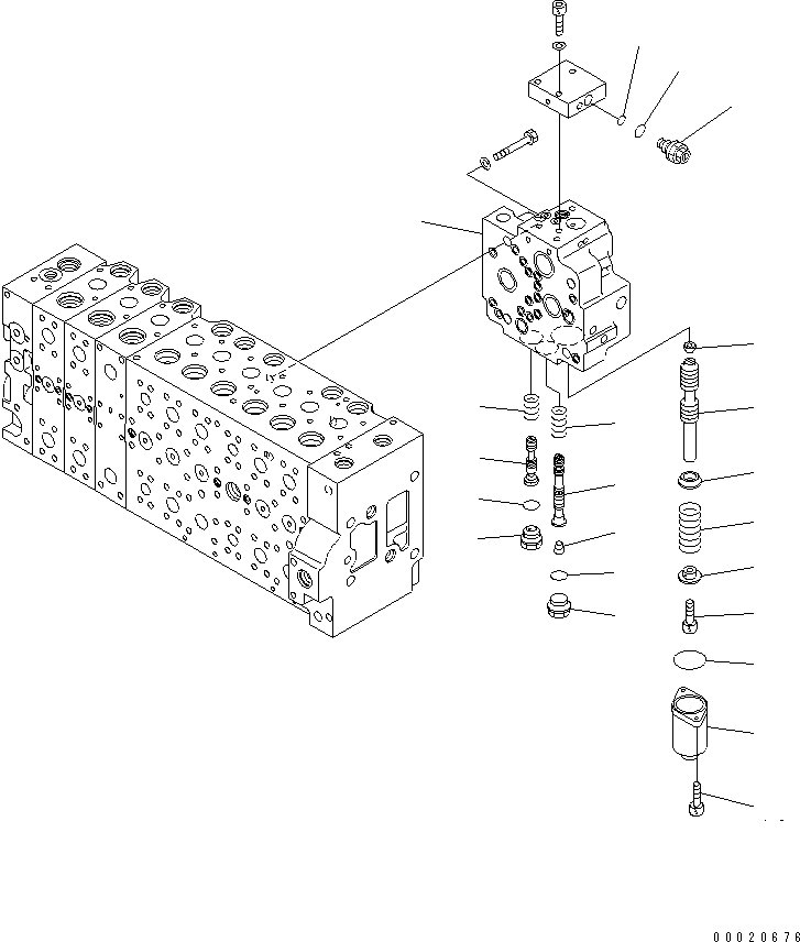 Komatsu parts book diagram for PC400LC-7-M1 S/N 50001-UP: MAIN VALVE (3-ACTUATOR) (13/25)