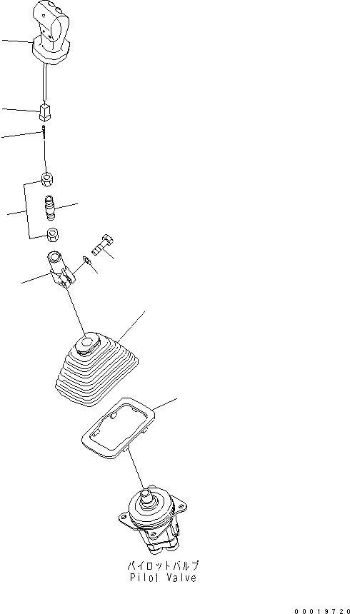 Komatsu parts book diagram for PC400LC-7-M1 S/N 50001-UP: WORK EQUIPMENT LEVER (2/2) (R.H.) (FOR LOADER)