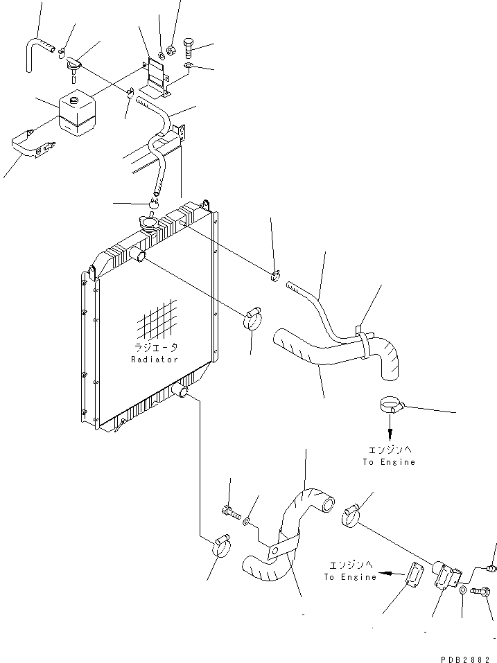 Komatsu parts book diagram for PC400LC-6Z S/N 30001-UP (Pipe Looper Spec.): COOLING (RADIATOR PIPING)(#30025-)