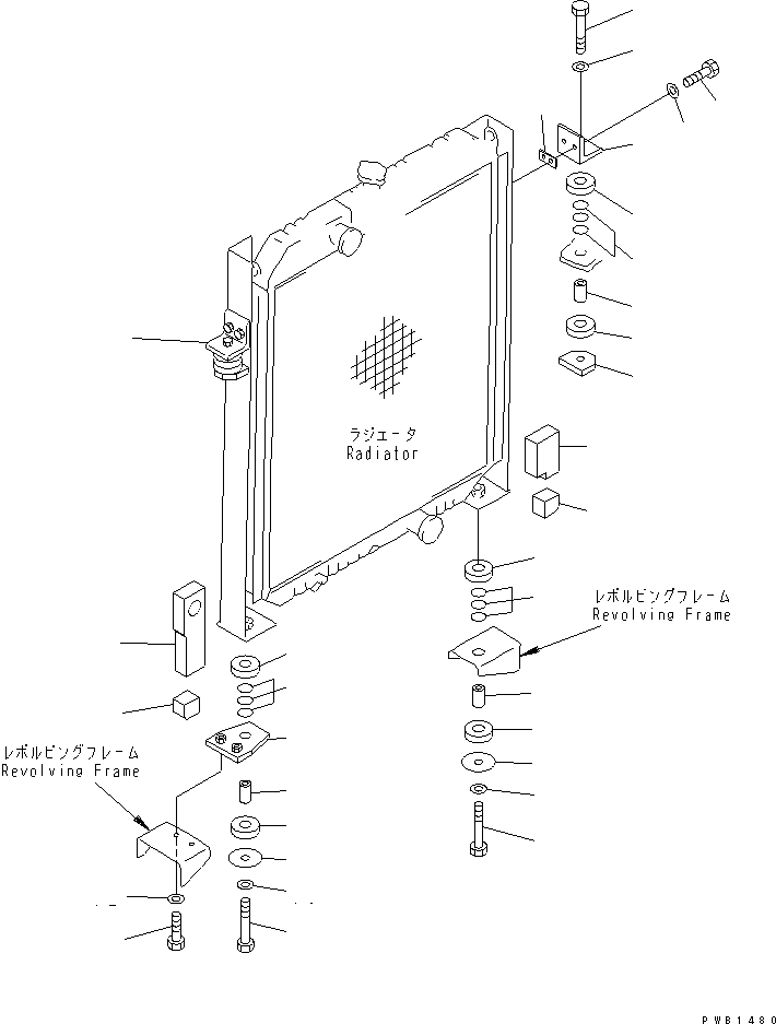 Komatsu parts book diagram for PC400LC-6Z S/N 30001-UP (Pipe Looper Spec.): COOLING (RADIATOR MOUNTING AND SHEET)