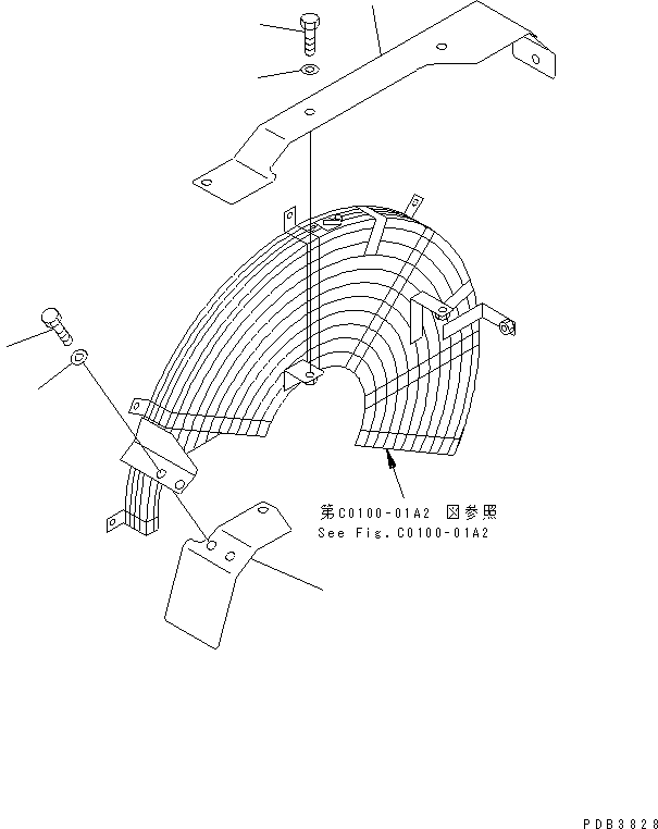 Komatsu parts book diagram for PC400LC-6Z S/N 30001-UP (Pipe Looper Spec.): FAN GUARD(#32001-)
