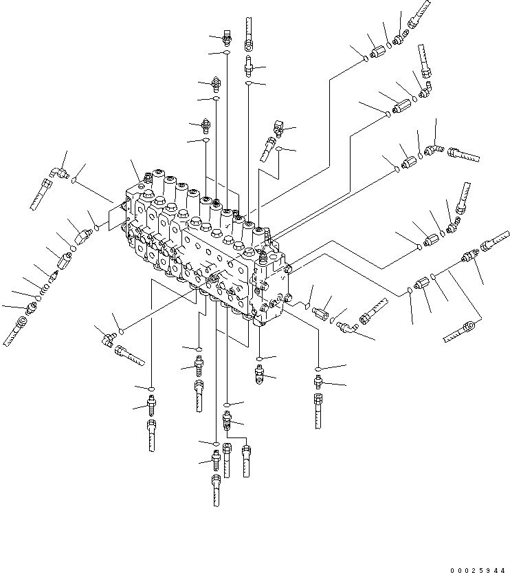 Komatsu parts book diagram for PC400LC-6Z S/N 30001-UP (Pipe Looper Spec.): MAIN VALVE (CONNECTING PARTS) (FOR PIPE LOOPER)(#32933-)