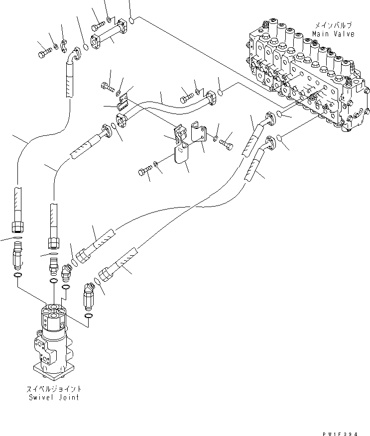 Komatsu parts book diagram for PC400LC-6Z S/N 30001-UP (Pipe Looper Spec.): TRAVEL LINE (FOR PIPE LOOPER)(#32933-)