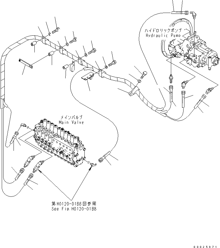 Komatsu parts book diagram for PC400LC-6Z S/N 30001-UP (Pipe Looper Spec.): LS LINE (PUMP TO VALVE) (FOR PIPE LOOPER)(#32933-)
