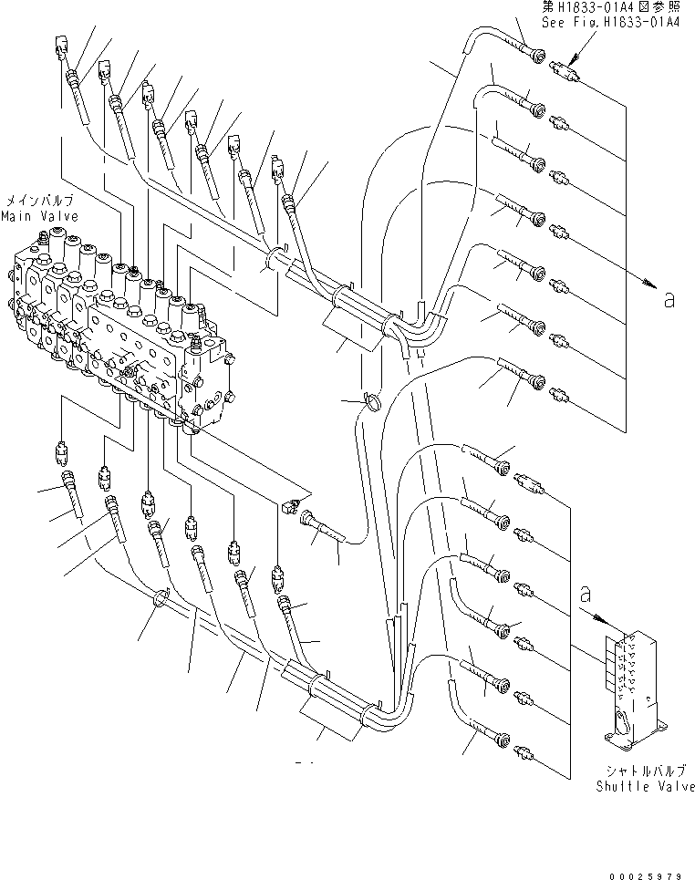 Komatsu parts book diagram for PC400LC-6Z S/N 30001-UP (Pipe Looper Spec.): PPC MAIN LINE (VALVE PPC LINE) (1/2) (FOR PIPE LOOPER)(#32933-)