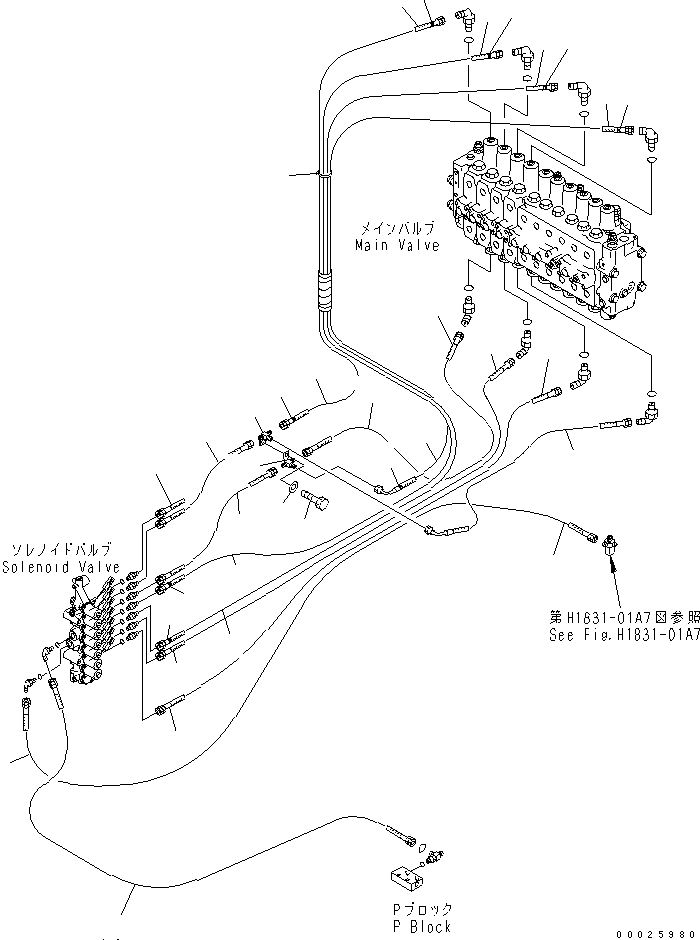 Komatsu parts book diagram for PC400LC-6Z S/N 30001-UP (Pipe Looper Spec.): PPC MAIN LINE (VALVE PPC LINE) (2/2) (FOR PIPE LOOPER)(#32933-)