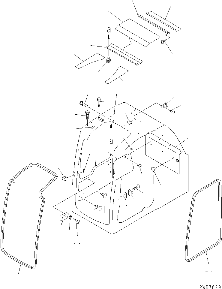 Komatsu parts book diagram for PC400LC-6Z S/N 30001-UP (Pipe Looper Spec.): OPERATOR'S CAB (INSIDE COVER) (WITH GUARD)(#30480-)