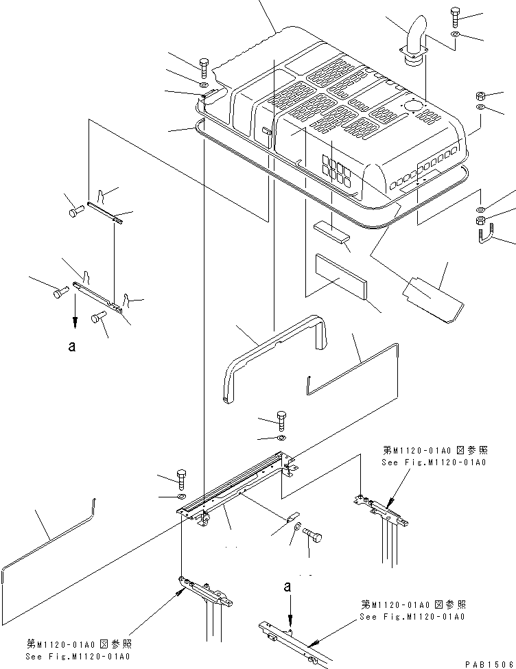 Komatsu parts book diagram for PC400LC-6Z S/N 30001-UP (Pipe Looper Spec.): HOOD(#32019-)