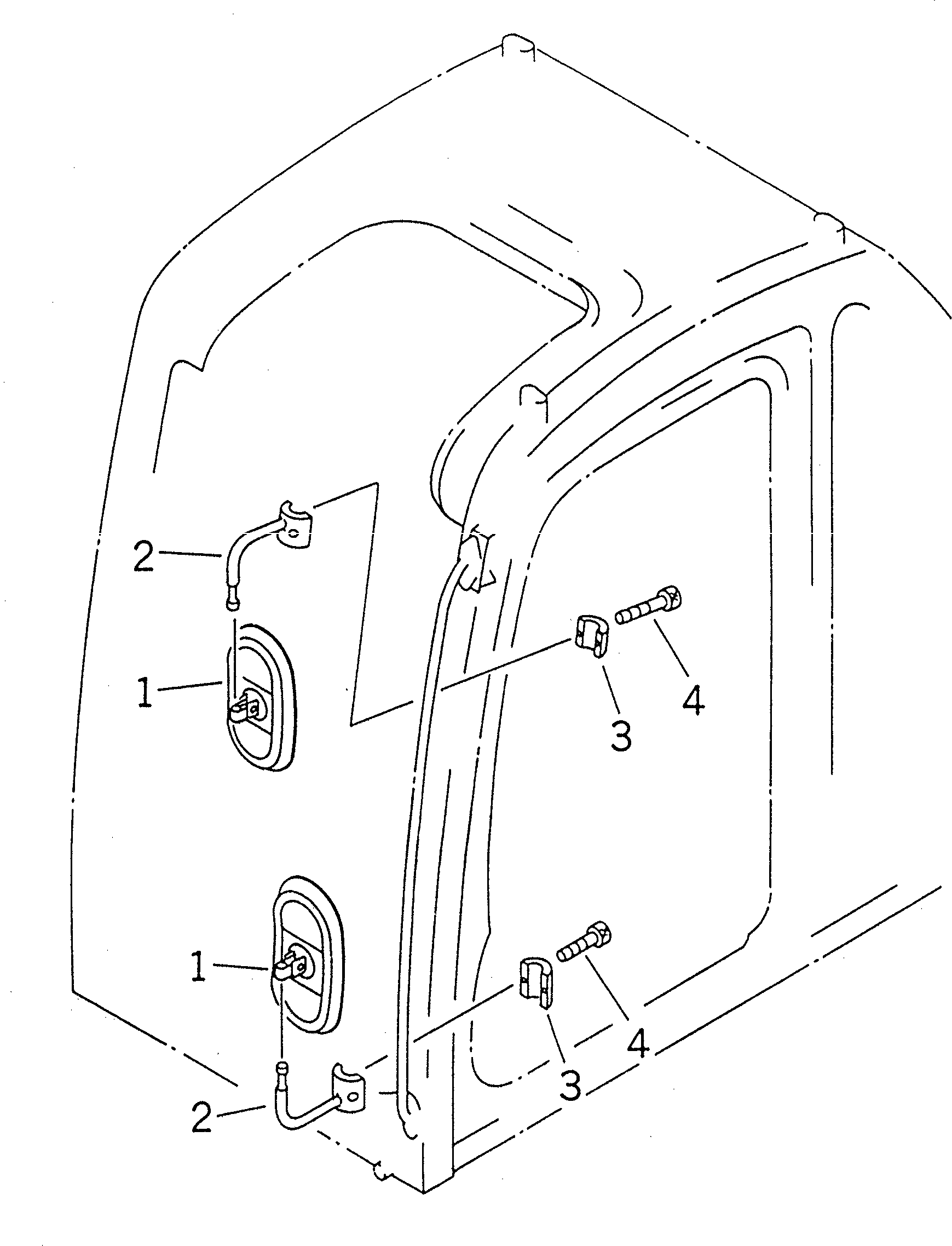 Komatsu parts book diagram for PC400LC-6Z S/N 30001-UP (Pipe Looper Spec.): REAR VIEW MIRROR ? L.H.(#30042-)