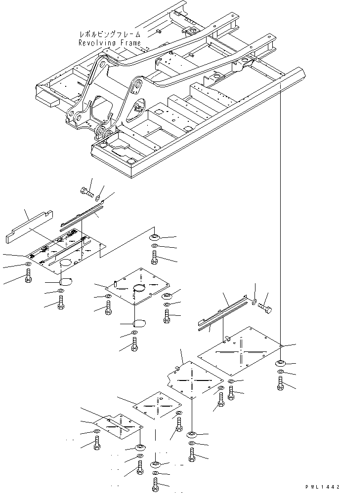 Komatsu parts book diagram for PC400LC-6Z S/N 30001-UP (Pipe Looper Spec.): UNDER COVER (REVOLVING FRAME)(#32250-)