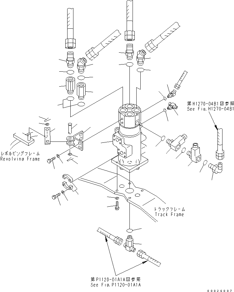 Komatsu parts book diagram for PC400LC-6Z S/N 30001-UP (Pipe Looper Spec.): SWIVEL JOINT (CONNECTING PARTS) (TRAVEL SPEED 3RD) (FOR PIPE LOOPER)(#32933-)