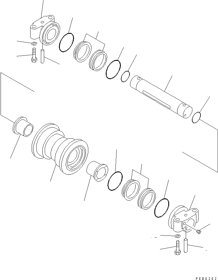 Komatsu parts book diagram for PC400LC-6Z S/N 30001-UP (Pipe Looper Spec.): TRACK FRAME (TRACK ROLLER)(#32933-)