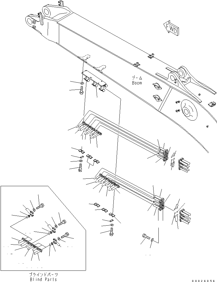 Komatsu parts book diagram for PC400LC-6Z S/N 30001-UP (Pipe Looper Spec.): BOOM (ADDITIONAL PIPING) (2/2) (FOR PIPE LOOPER)(#32933-)