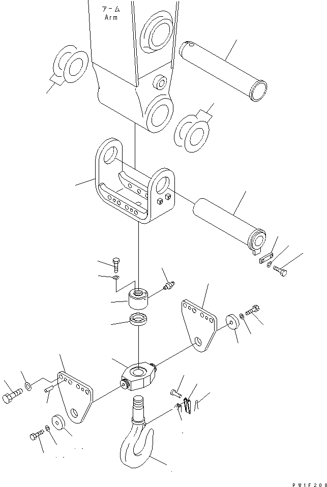 Komatsu parts book diagram for PC400LC-6Z S/N 30001-UP (Pipe Looper Spec.): ARM (HOOK) (PIPE LOOPER)(#32670-)