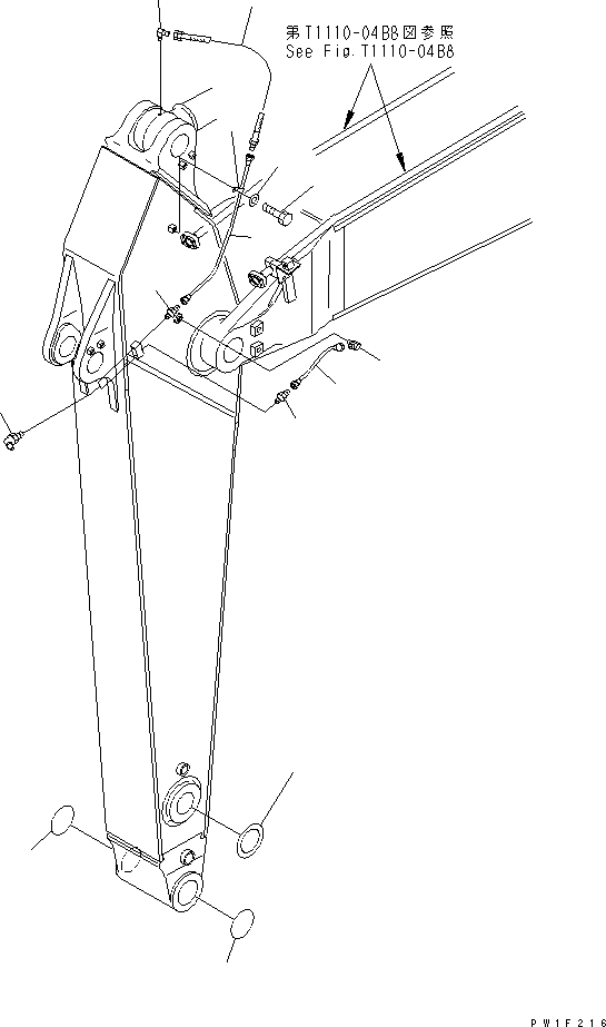 Komatsu parts book diagram for PC400LC-6Z S/N 30001-UP (Pipe Looper Spec.): ARM (2.9M) (LUBRICATION LINE AND SPACER) (PIPE LOOPER)(#32670-)