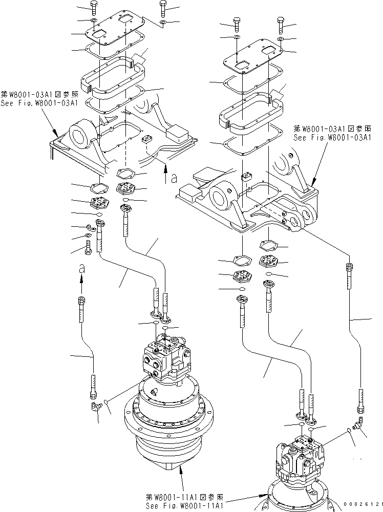 Komatsu parts book diagram for PC400LC-6Z S/N 30001-UP (Pipe Looper Spec.): PIPE LOOPER PIPING (CUTTER MOTOR LINES) (2/2)(#32933-)