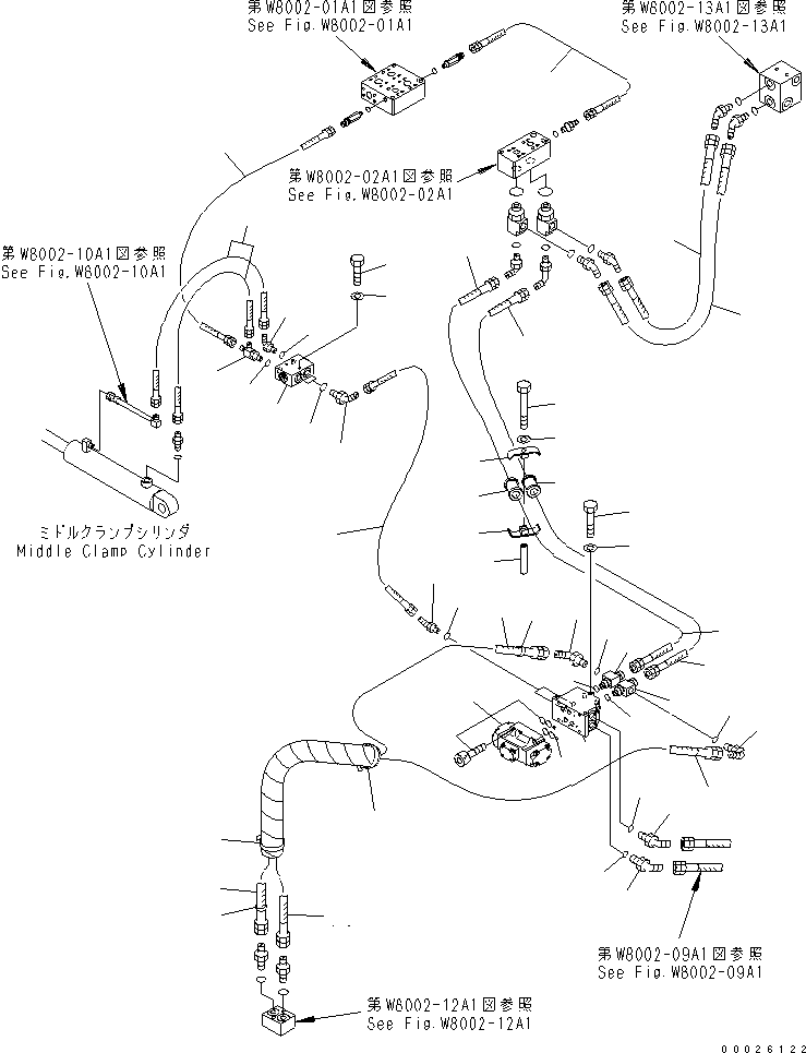 Komatsu parts book diagram for PC400LC-6Z S/N 30001-UP (Pipe Looper Spec.): PIPE LOOPER PIPING (CLAMP CYLINDER LINES)(#32933-)