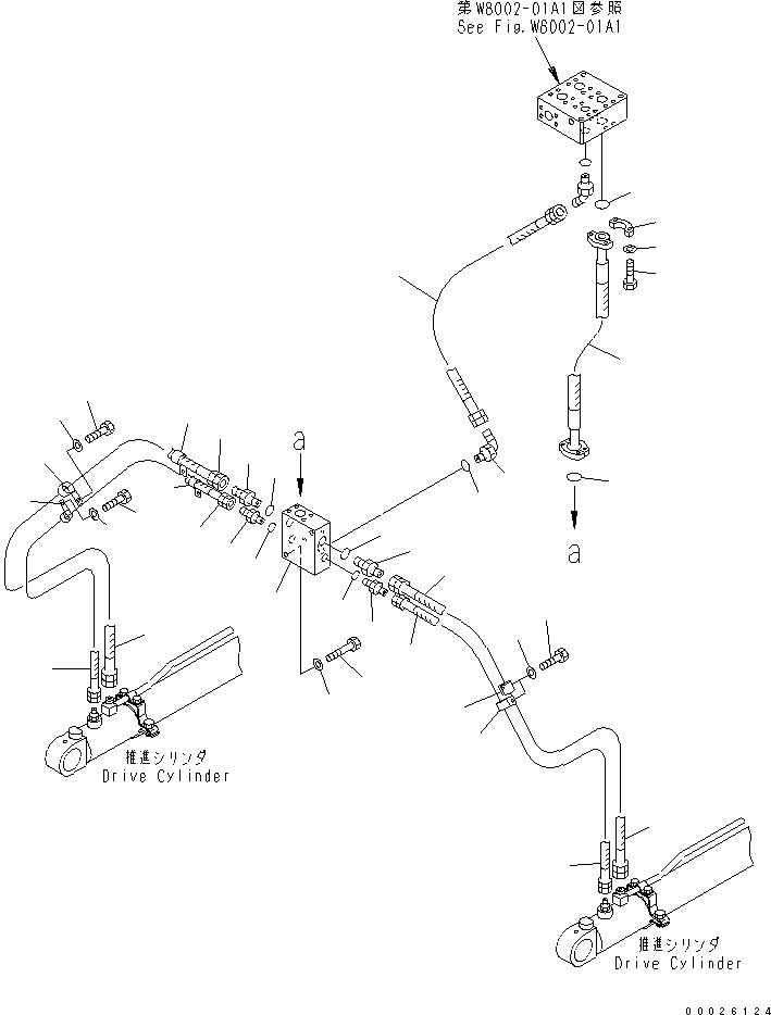 Komatsu parts book diagram for PC400LC-6Z S/N 30001-UP (Pipe Looper Spec.): PIPE LOOPER PIPING (DRIVE CYLINDER LINES)(#32933-)