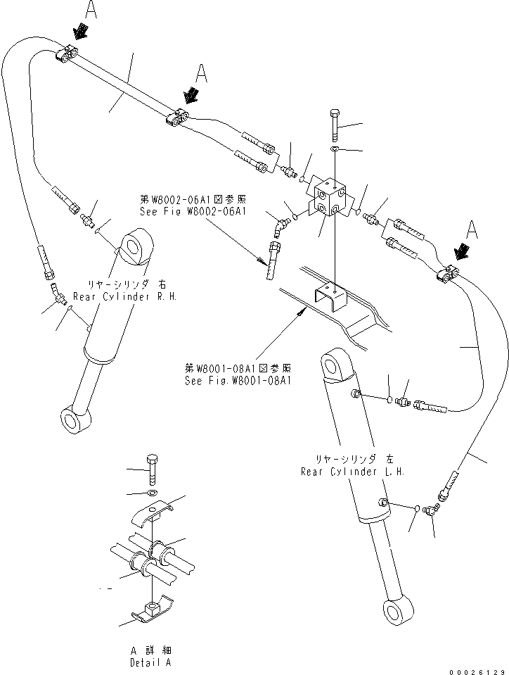 Komatsu parts book diagram for PC400LC-6Z S/N 30001-UP (Pipe Looper Spec.): PIPE LOOPER PIPING (REAR PIPING)(#32933-)