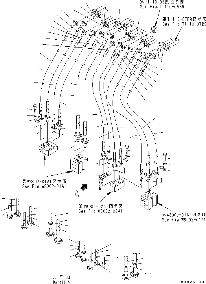 Komatsu parts book diagram for PC400LC-6Z S/N 30001-UP (Pipe Looper Spec.): PIPE LOOPER PIPING (HOSE)(#32933-)