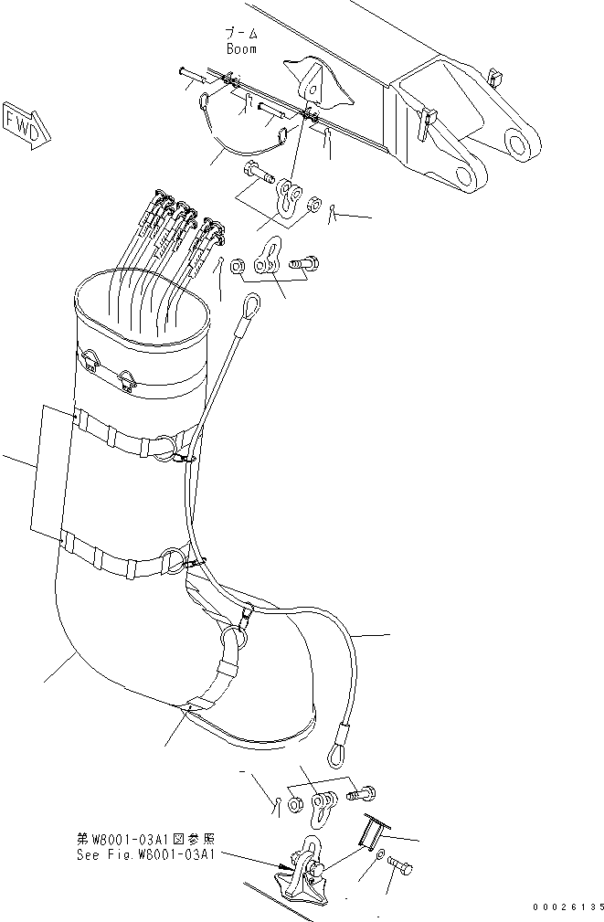 Komatsu parts book diagram for PC400LC-6Z S/N 30001-UP (Pipe Looper Spec.): PIPE LOOPER PIPING (WIRE AND COVER)(#32933-)
