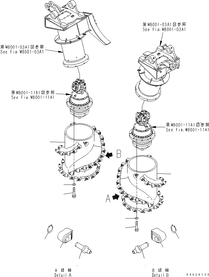 Komatsu parts book diagram for PC400LC-6Z S/N 30001-UP (Pipe Looper Spec.): CUTTER DRUM (HARD ROCK TYPE) (FOR PIPE LOOPER)(#32933-)