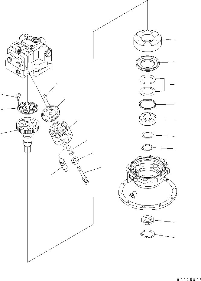 Komatsu parts book diagram for PC400LC-6Z S/N 30001-UP (Pipe Looper Spec.): CUTTER MOTOR (2/3)(#32933-)