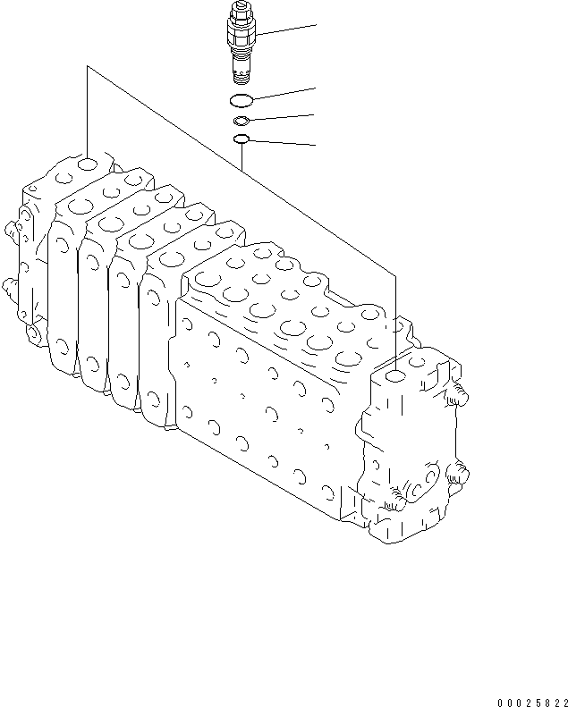 Komatsu parts book diagram for PC400LC-6Z S/N 30001-UP (Pipe Looper Spec.): MAIN VALVE (4-ACTUATOR) (6/17) (FOR PIPE LOOPER)(#32933-)