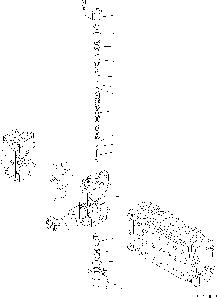 Komatsu parts book diagram for PC400LC-6Z S/N 30001-UP (Pipe Looper Spec.): MAIN VALVE (4-ACTUATOR) (15/17) (FOR PIPE LOOPER)(#32933-)