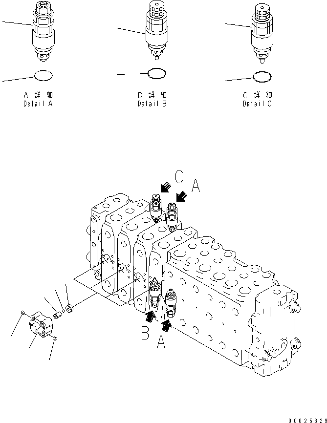 Komatsu parts book diagram for PC400LC-6Z S/N 30001-UP (Pipe Looper Spec.): MAIN VALVE (4-ACTUATOR) (17/17) (FOR PIPE LOOPER)(#32933-)