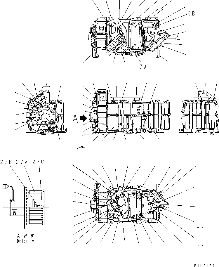 Komatsu parts book diagram for PC400LC-6Z S/N 30001-UP (Pipe Looper Spec.): AIR CONDITIONER UNIT(#32001-)