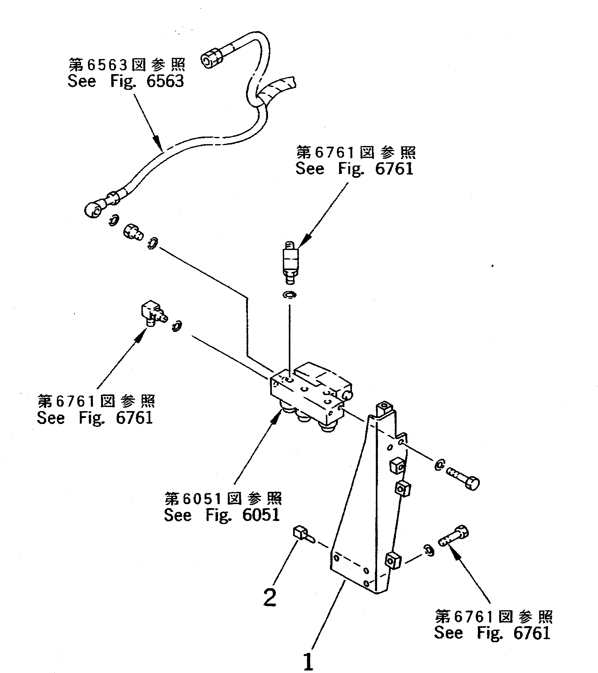 Komatsu parts book diagram for PC400LC-5 S/N 20001-UP (Overseas Version): P.P.C. PRESSURE MONITOR SWITCH LESS (TBG SPEC.) (FOR NORWAY)