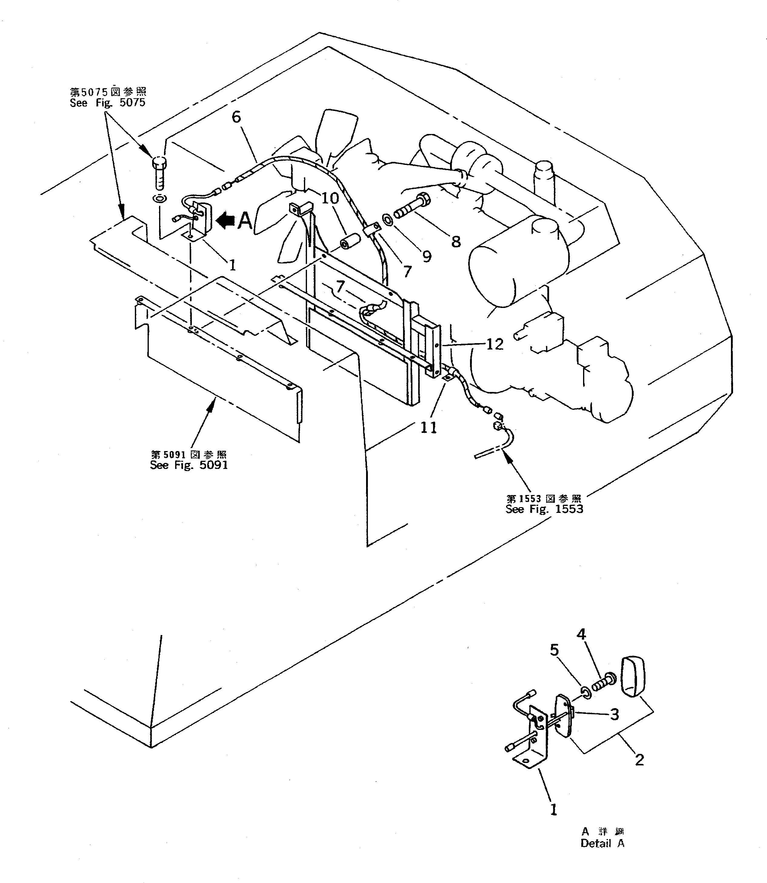 Komatsu parts book diagram for PC400LC-5 S/N 20001-UP (Overseas Version): ENGINE ROOM LAMP (FOR NORWAY ? SWEDEN)
