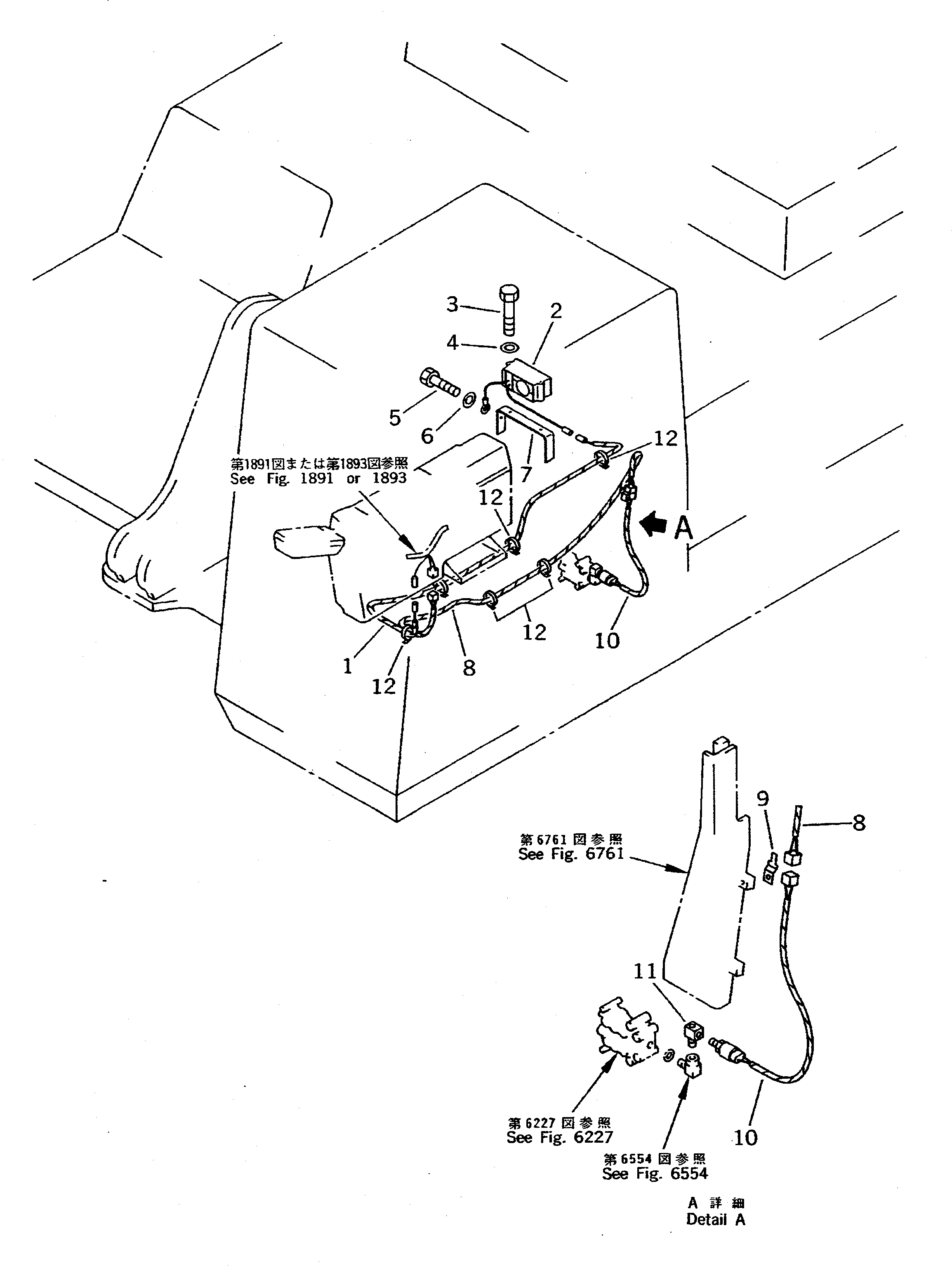 Komatsu parts book diagram for PC400LC-5 S/N 20001-UP (Overseas Version): TRAVEL ALARM WIRING (CHASSIS SIDE)(#20603-)
