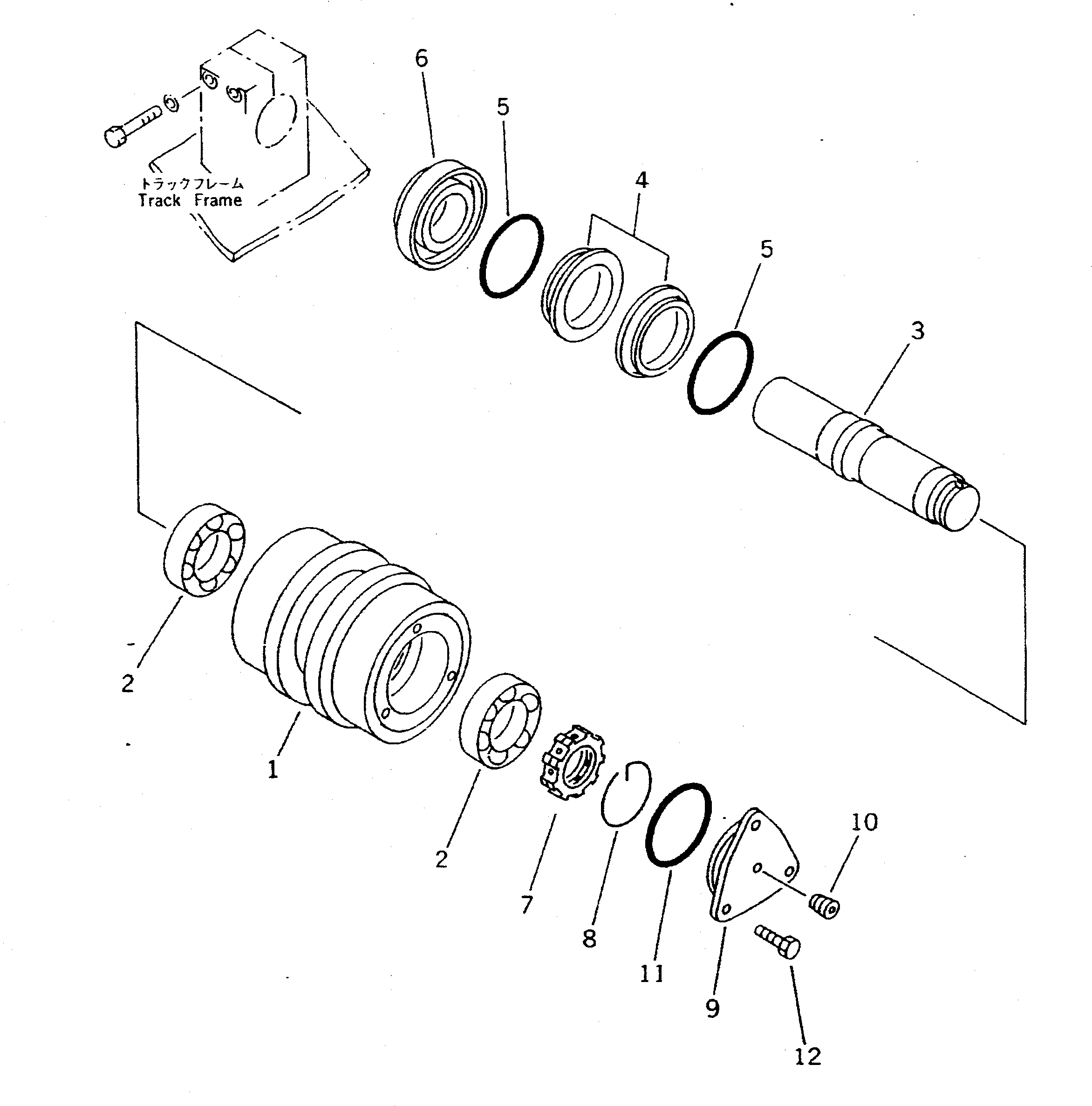 Komatsu parts book diagram for PC400LC-5 S/N 20001-UP (Overseas Version): CARRIER ROLLER