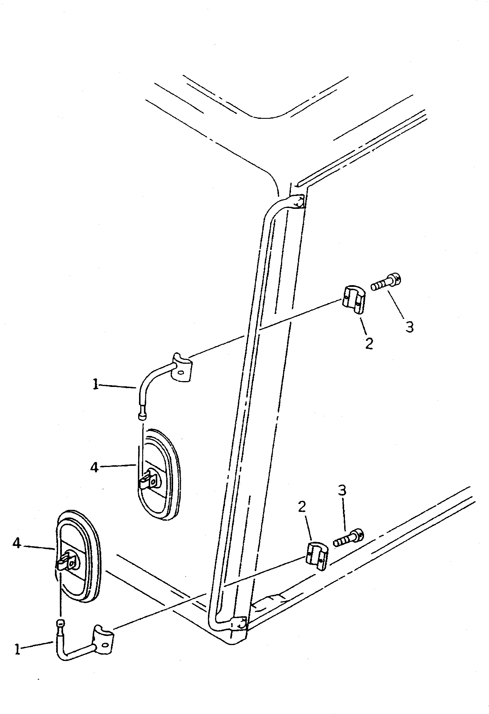 Komatsu parts book diagram for PC400LC-5 S/N 20001-UP (Overseas Version): REAR VIEW MIRROW ? L.H. (TBG SPEC.) (FOR SWEDEN)(#20001-20466)