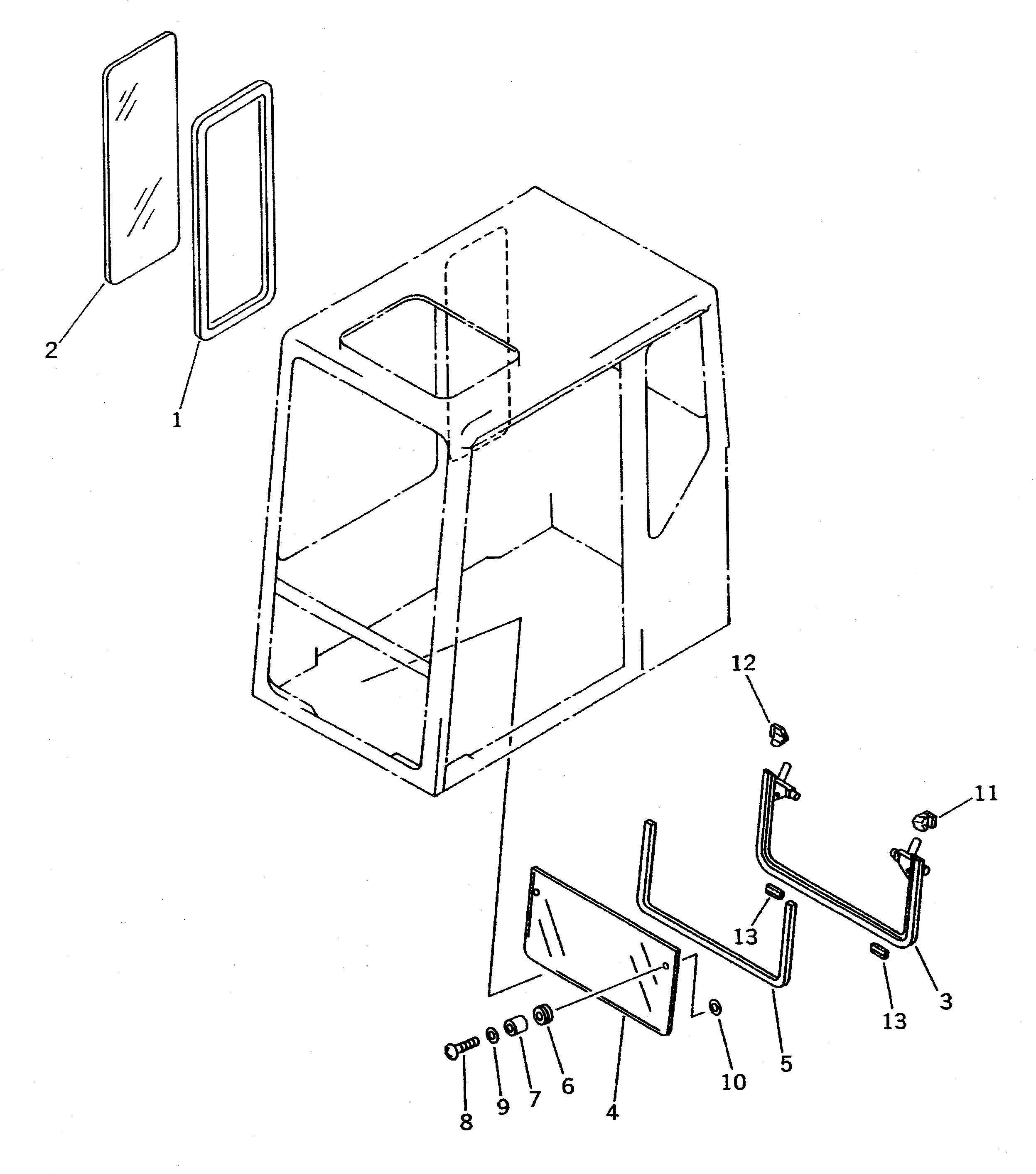 Komatsu parts book diagram for PC400LC-5 S/N 20001-UP (Overseas Version): OPERATOR'S CAB (3/7) (FRONT AND R.H. SIDE WINDOW)                (FOR SWEDEN AND NORWAY)