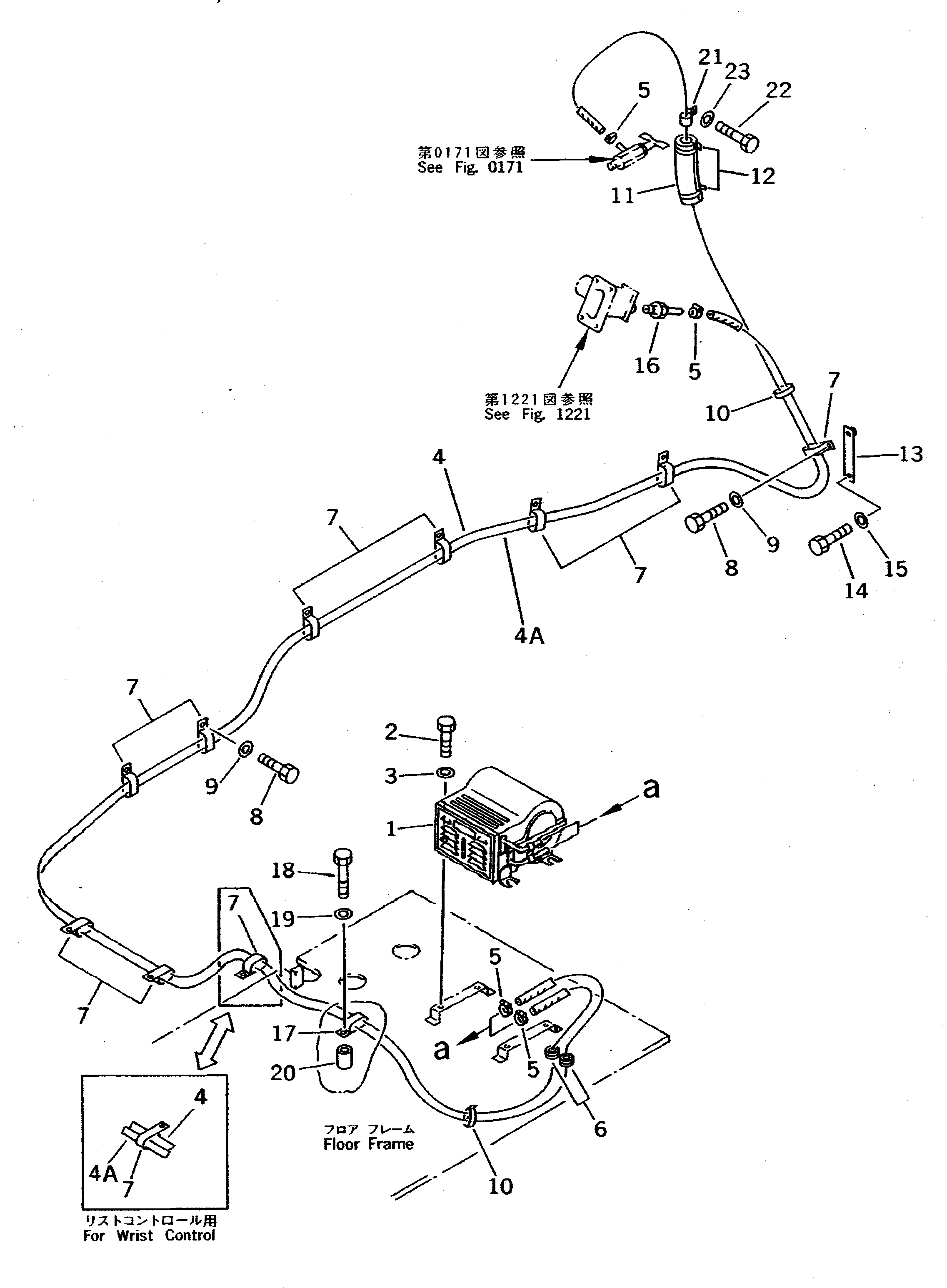 Komatsu parts book diagram for PC400LC-5 S/N 20001-UP (Overseas Version): CAR HEATER AND PIPING (LARGE CAPACITY)