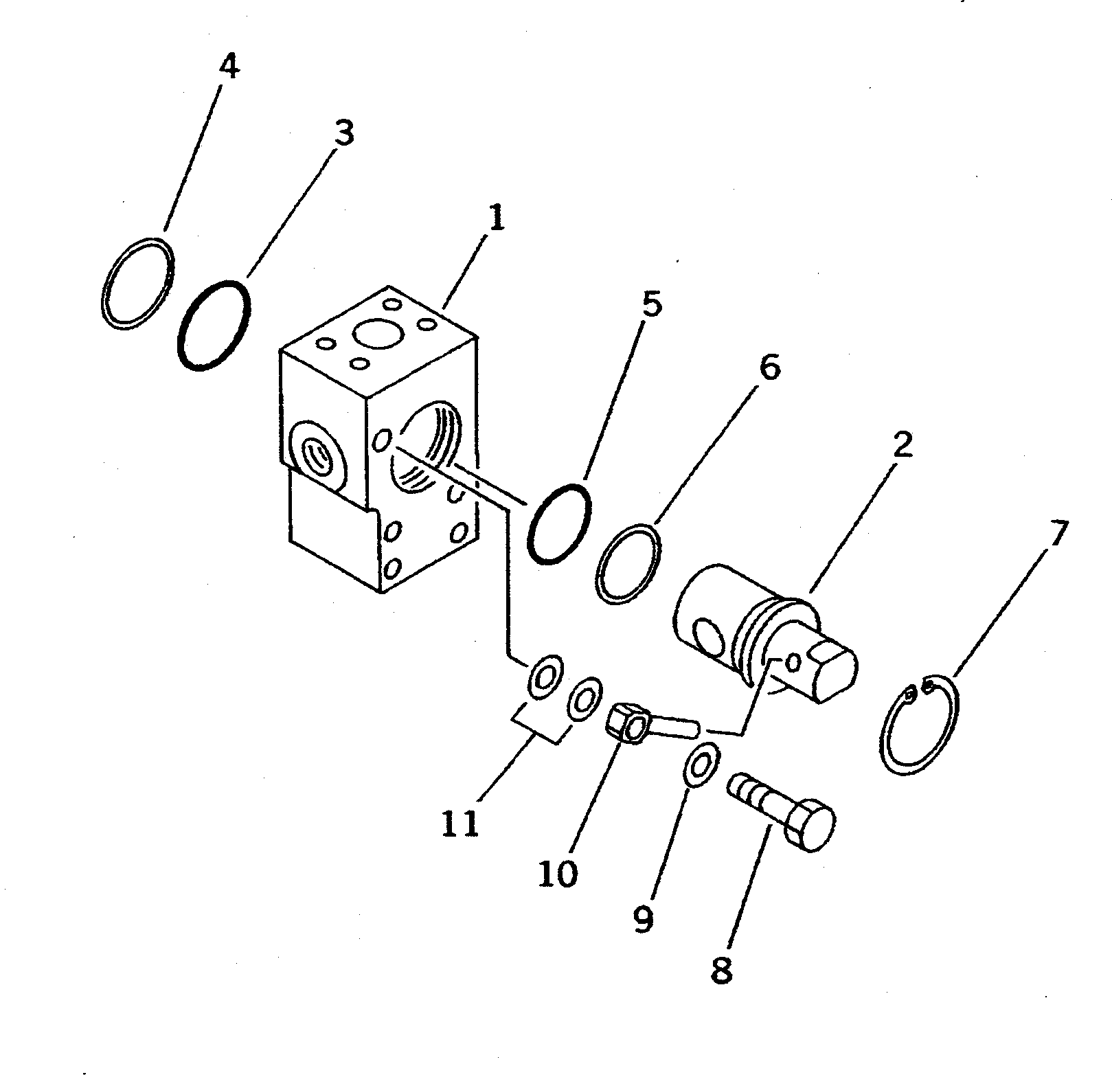 Komatsu parts book diagram for PC400LC-5 S/N 20001-UP (Overseas Version): CROSS VALVE (FOR COUNTER WEIGHT REMOVER)(#20001-20807)