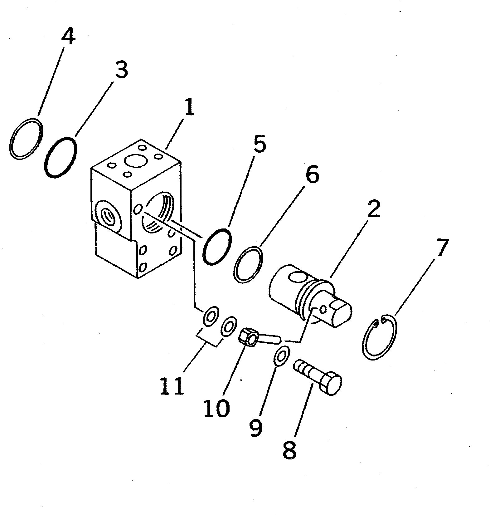 Komatsu parts book diagram for PC400LC-5 S/N 20001-UP (Overseas Version): CROSS VALVE (FOR COUNTER WEIGHT REMOVER)(#20808-)