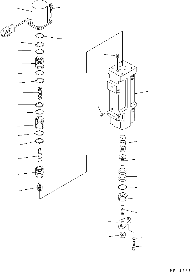 Komatsu parts book diagram for PC400LC-5 S/N 20001-UP (Overseas Version): HYDRAULIC PUMP (11/16) (SERVO VALVE ? FRONT) (4/4)