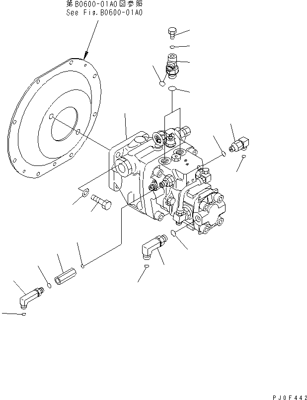 Komatsu parts book diagram for PC40MR-1 S/N 1001-UP: MAIN PUMP (MOUNT AND CONNECTOR) (AIR CONDITIONER)(#5501-)