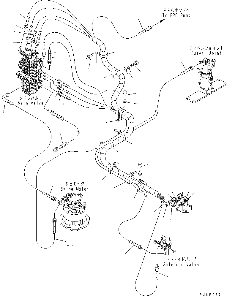 Komatsu parts book diagram for PC40MR-1 S/N 1001-UP: P.P.C. MAIN LINE(#5501-)