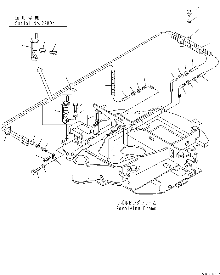 Komatsu parts book diagram for PC40MR-1 S/N 1001-UP: LUBRICATION LINE