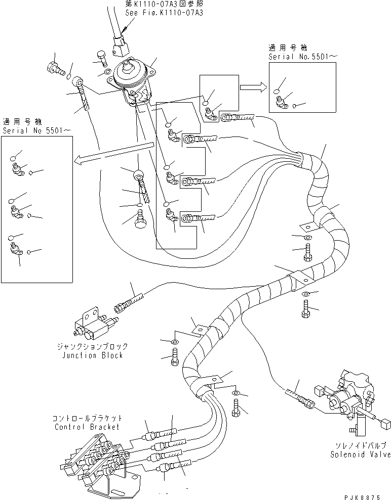 Komatsu parts book diagram for PC40MR-1 S/N 1001-UP: FLOOR FRAME (PIPING ? R.H.) (FOR TOPS)