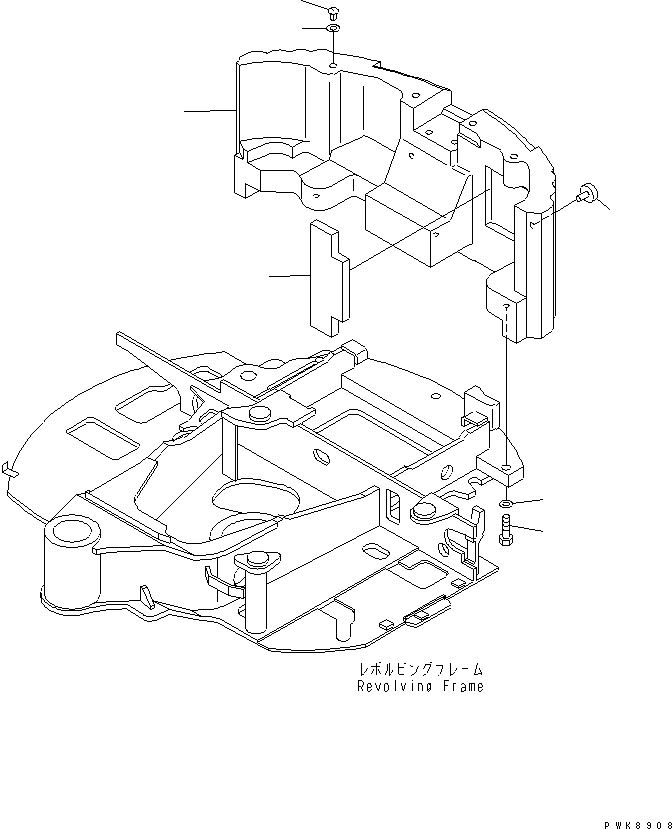 Komatsu parts book diagram for PC40MR-1 S/N 1001-UP: COUNTER WEIGHT (520KG) (EXCEPT JAPAN)(#1001-3937)