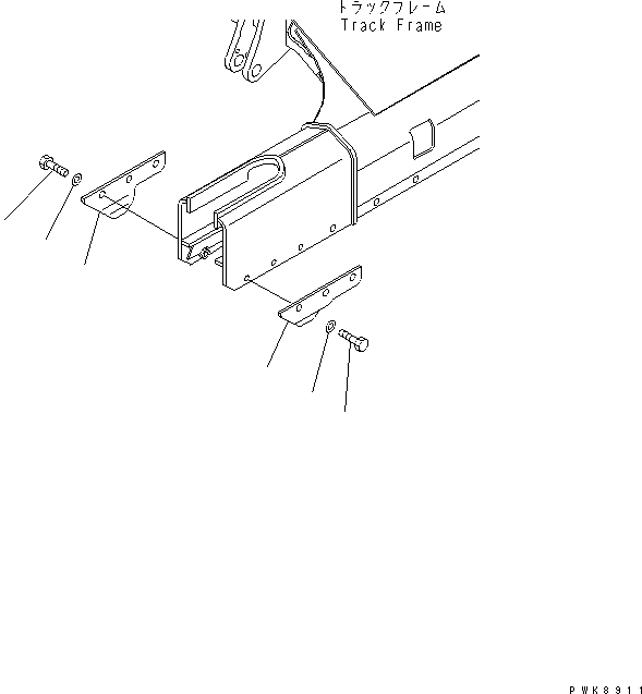 Komatsu parts book diagram for PC40MR-1 S/N 1001-UP: TRACK GUARD (FOR STEEL SHOE)(#1464-)