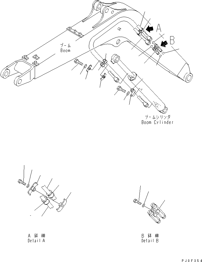 Komatsu parts book diagram for PC40MR-1 S/N 1001-UP: BOOM (BOOM LINE) (EXCEPT JAPAN)(#3055-)