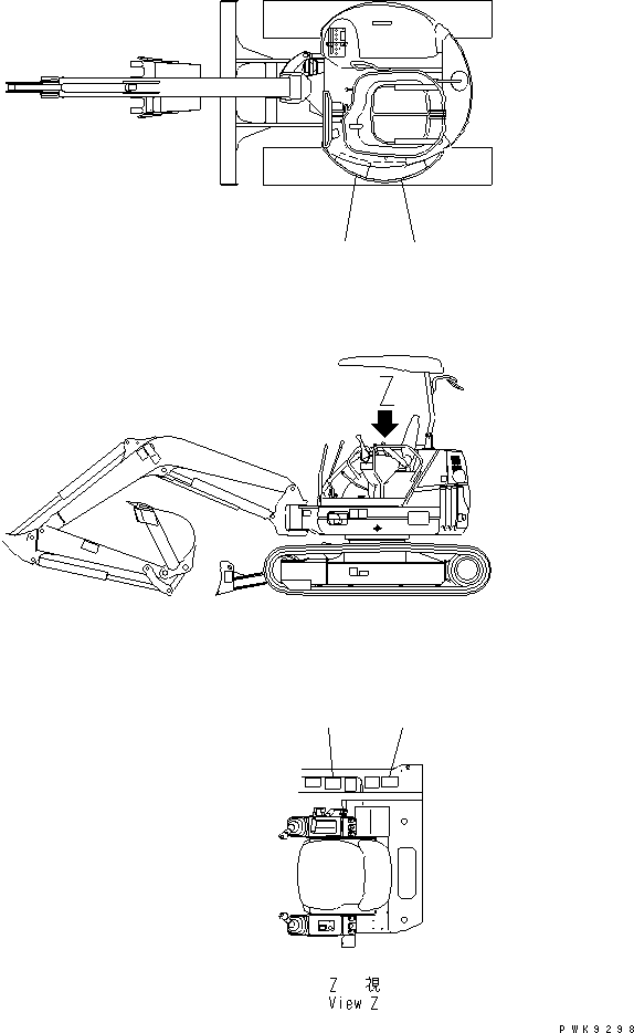 Komatsu parts book diagram for PC40MR-1 S/N 1001-UP: PLATES (FOR CANOPY) (ENGLISH)